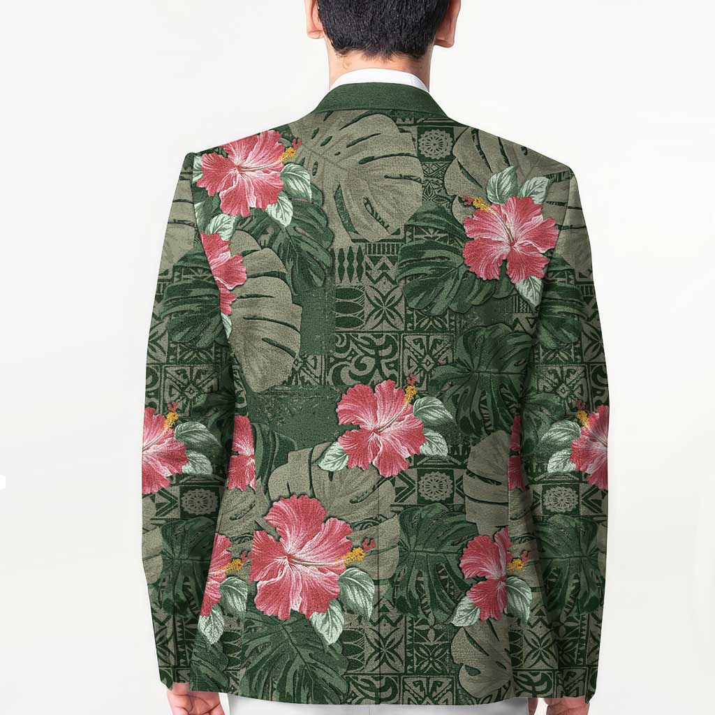 Hawaii Blazer Green Polynesian Monstera Patterns DT05 - Polynesian Pride