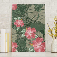 Hawaii Canvas Wall Art Green Polynesian Monstera Patterns DT05 Without Frame Green - Polynesian Pride
