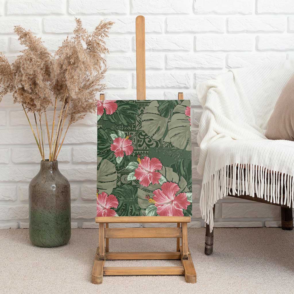 Hawaii Canvas Wall Art Green Polynesian Monstera Patterns DT05 - Polynesian Pride