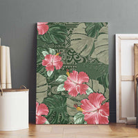 Hawaii Canvas Wall Art Green Polynesian Monstera Patterns DT05 - Polynesian Pride