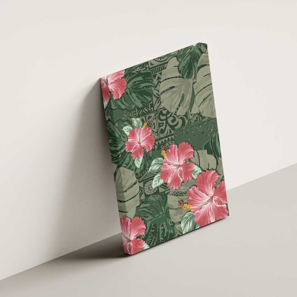 Hawaii Canvas Wall Art Green Polynesian Monstera Patterns DT05 - Polynesian Pride