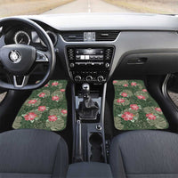 Hawaii Car Mats Green Polynesian Monstera Patterns DT05 Set 2pcs - Front Green - Polynesian Pride