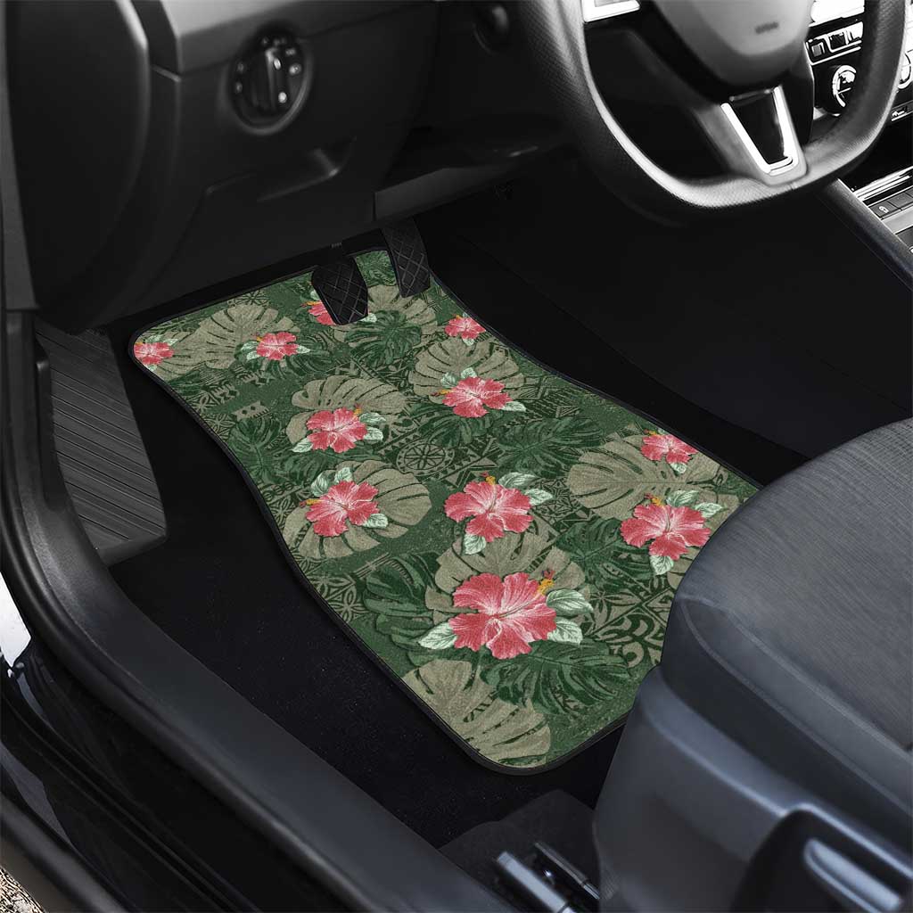 Hawaii Car Mats Green Polynesian Monstera Patterns DT05 - Polynesian Pride