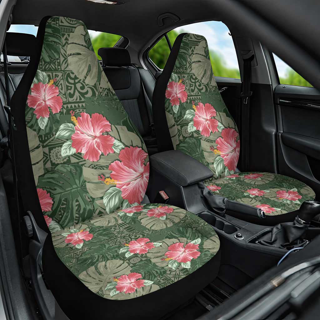 Hawaii Car Seat Cover Green Polynesian Monstera Patterns DT05 One Size Green - Polynesian Pride