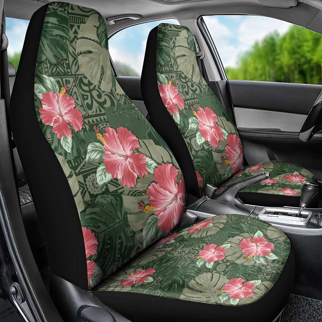 Hawaii Car Seat Cover Green Polynesian Monstera Patterns DT05 - Polynesian Pride