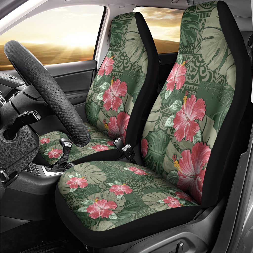 Hawaii Car Seat Cover Green Polynesian Monstera Patterns DT05 - Polynesian Pride