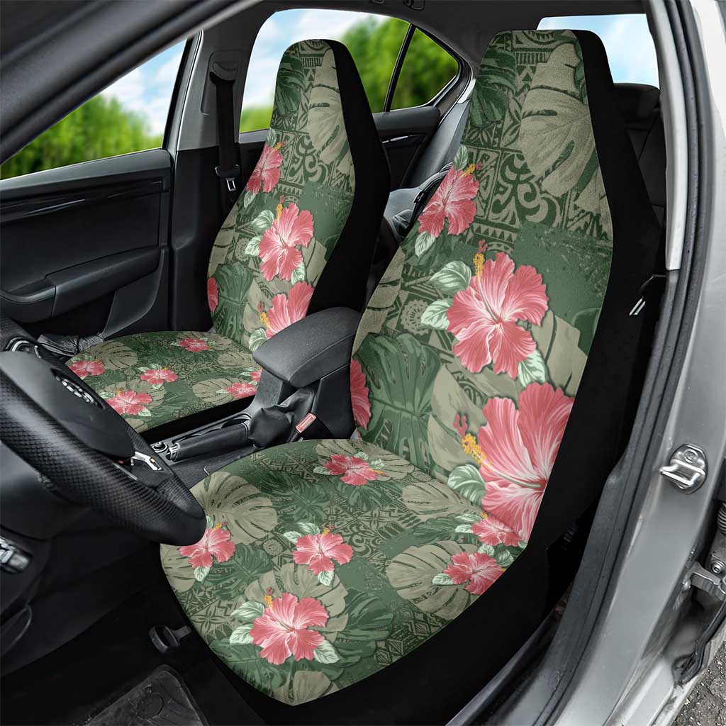 Hawaii Car Seat Cover Green Polynesian Monstera Patterns DT05 - Polynesian Pride