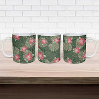Hawaii Ceramic Mug Green Polynesian Monstera Patterns DT05 - Polynesian Pride