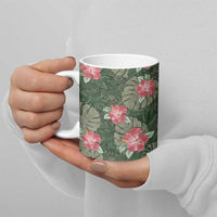 Hawaii Ceramic Mug Green Polynesian Monstera Patterns DT05 - Polynesian Pride