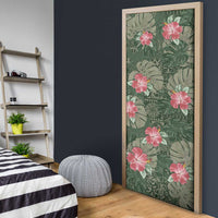 Hawaii Door Cover Green Polynesian Monstera Patterns DT05 - Polynesian Pride