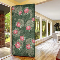 Hawaii Door Cover Green Polynesian Monstera Patterns DT05 - Polynesian Pride