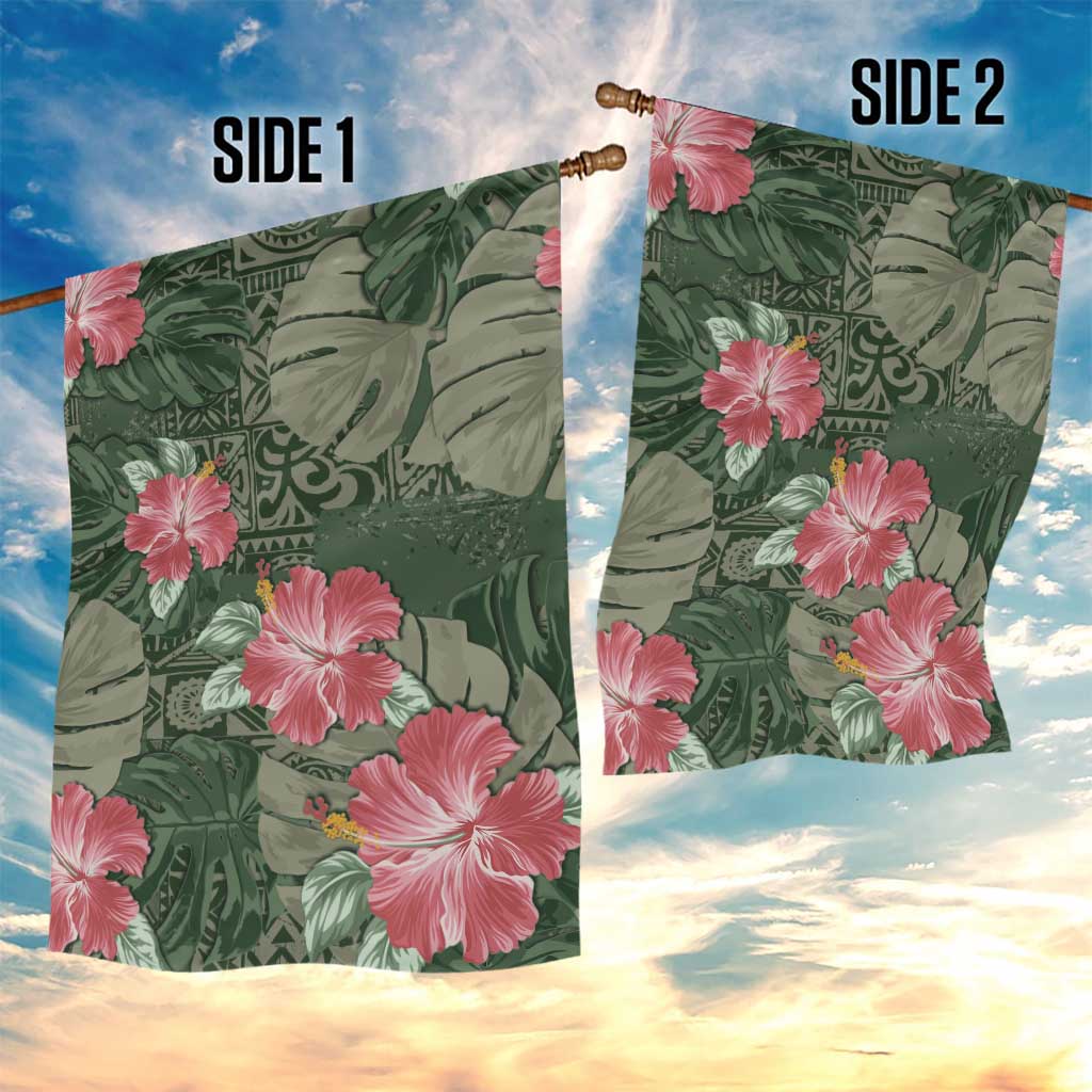 Hawaii Garden Flag Green Polynesian Monstera Patterns DT05 - Polynesian Pride