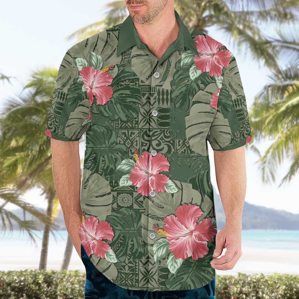 Hawaii Hawaiian Shirt Green Polynesian Monstera Patterns DT05 - Polynesian Pride