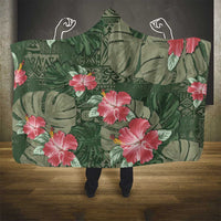 Hawaii Hooded Blanket Green Polynesian Monstera Patterns DT05 - Polynesian Pride