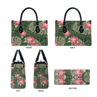 Hawaii Leather Bag Green Polynesian Monstera Patterns DT05 - Polynesian Pride