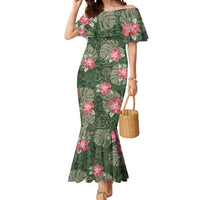 Hawaii Mermaid Dress Green Polynesian Monstera Patterns DT05 Women Green - Polynesian Pride