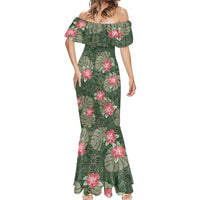 Hawaii Mermaid Dress Green Polynesian Monstera Patterns DT05 - Polynesian Pride