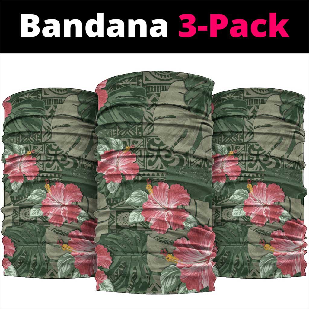 Hawaii Neck Gaiter Green Polynesian Monstera Patterns DT05 package One Size: 25*50cm Green - Polynesian Pride