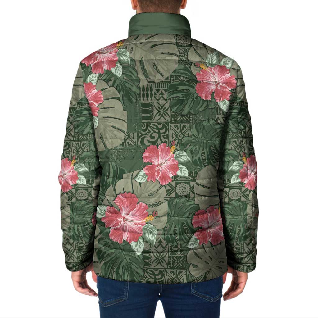 Hawaii Padded Jacket Green Polynesian Monstera Patterns DT05 - Polynesian Pride