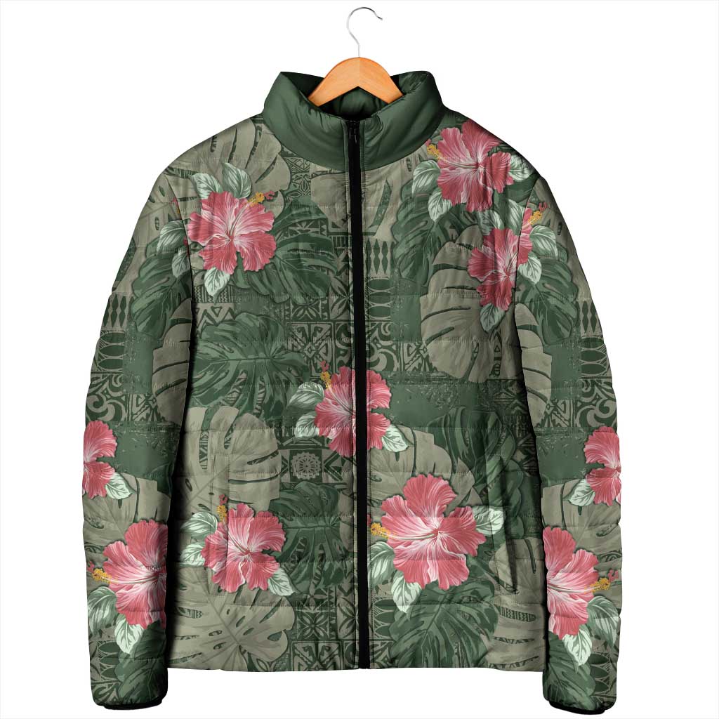 Hawaii Padded Jacket Green Polynesian Monstera Patterns DT05 - Polynesian Pride