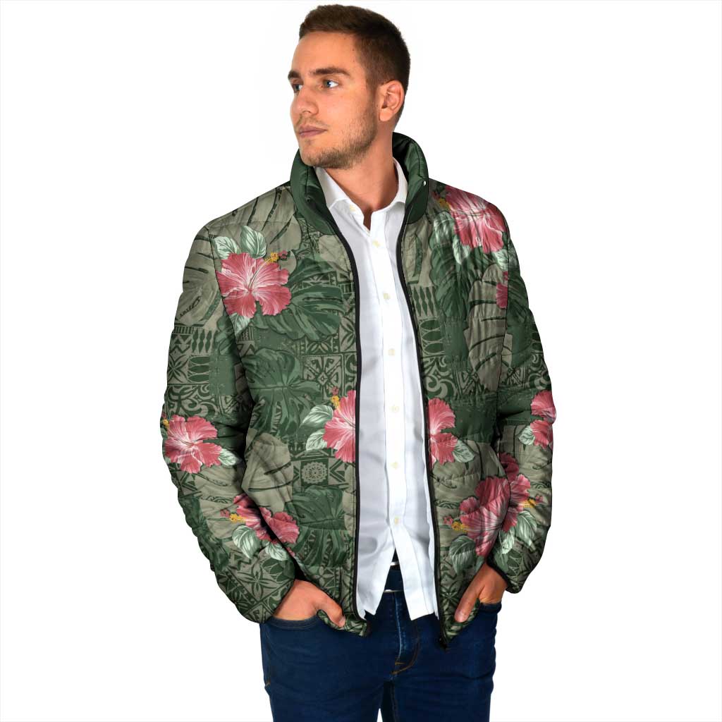Hawaii Padded Jacket Green Polynesian Monstera Patterns DT05 - Polynesian Pride