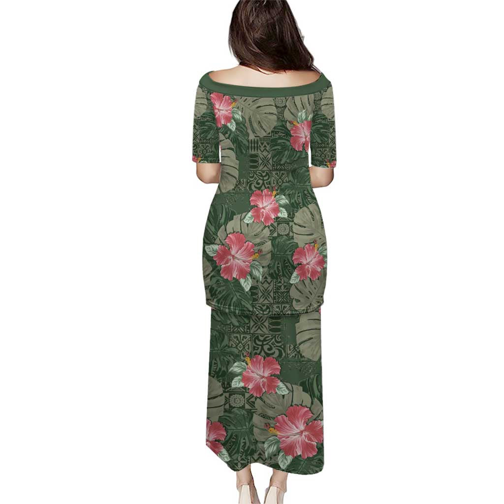 Hawaii Puletasi Green Polynesian Monstera Patterns DT05 - Polynesian Pride