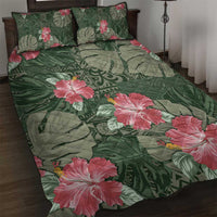 Hawaii Quilt Bed Set Green Polynesian Monstera Patterns DT05 Green - Polynesian Pride