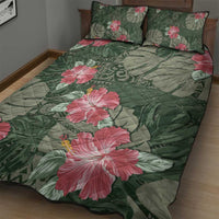 Hawaii Quilt Bed Set Green Polynesian Monstera Patterns DT05 - Polynesian Pride