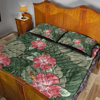 Hawaii Quilt Bed Set Green Polynesian Monstera Patterns DT05 - Polynesian Pride