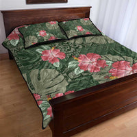 Hawaii Quilt Bed Set Green Polynesian Monstera Patterns DT05 - Polynesian Pride