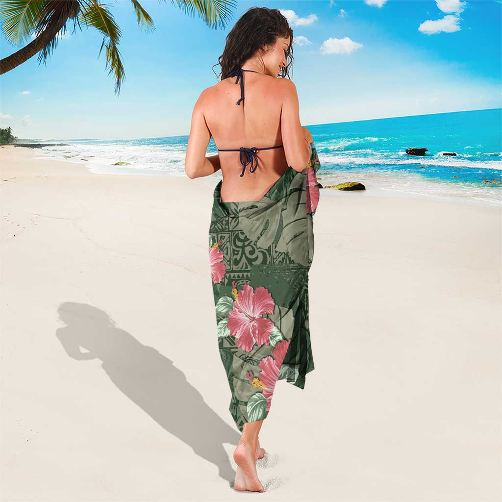 Hawaii Sarong Green Polynesian Monstera Patterns DT05 - Polynesian Pride