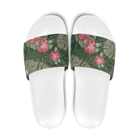 Hawaii Slide Sandals Green Polynesian Monstera Patterns DT05 Green - Polynesian Pride