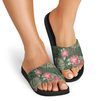 Hawaii Slide Sandals Green Polynesian Monstera Patterns DT05 - Polynesian Pride