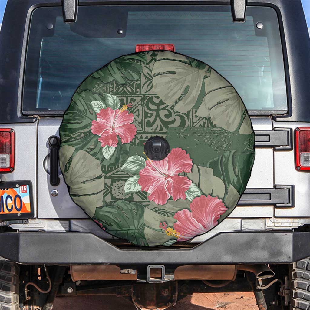 Hawaii Spare Tire Cover Green Polynesian Monstera Patterns DT05 Green - Polynesian Pride