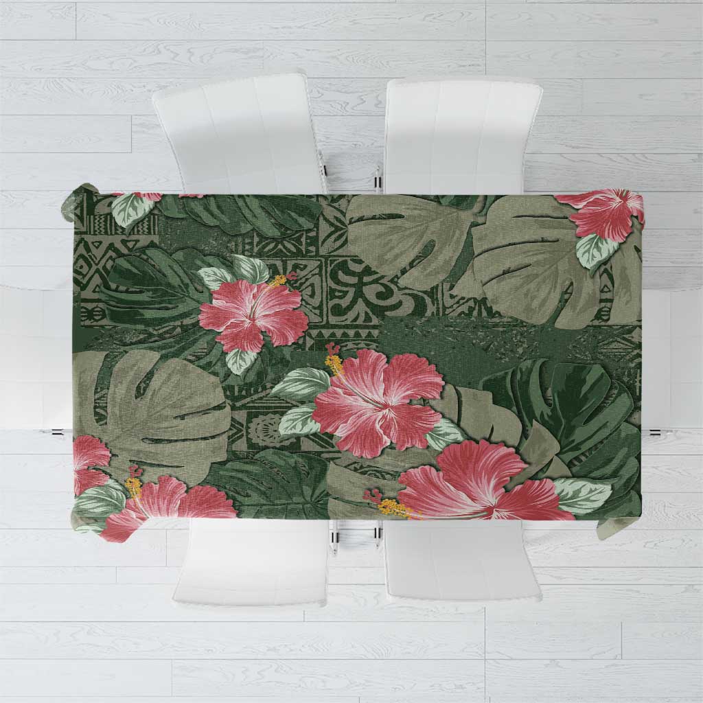Hawaii Tablecloth Green Polynesian Monstera Patterns DT05 Green - Polynesian Pride