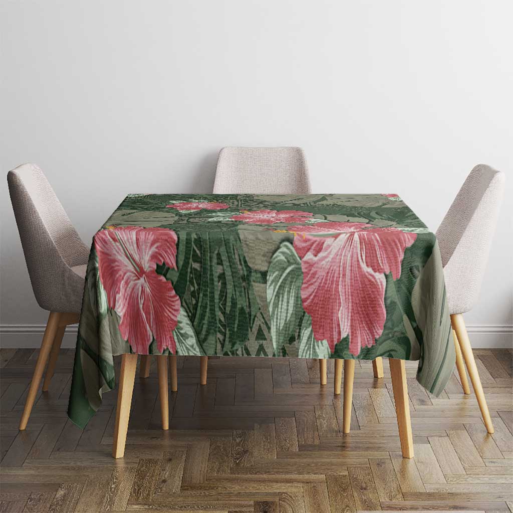 Hawaii Tablecloth Green Polynesian Monstera Patterns DT05 - Polynesian Pride