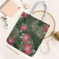 Hawaii Tote Bag Green Polynesian Monstera Patterns DT05 White Strap One Size Green - Polynesian Pride