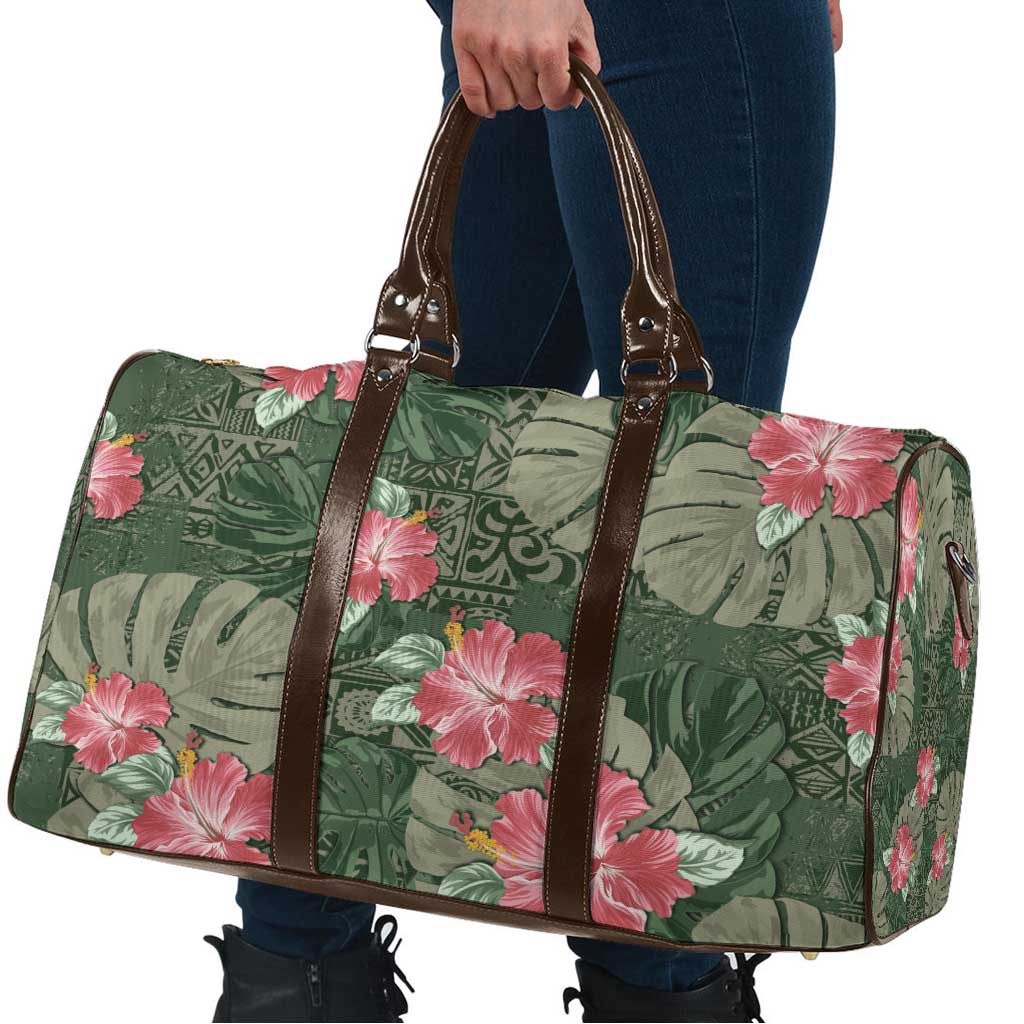 Hawaii Travel Bag Green Polynesian Monstera Patterns DT05 - Polynesian Pride
