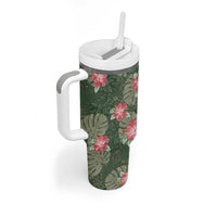 Hawaii Tumbler With Handle Green Polynesian Monstera Patterns DT05 - Polynesian Pride