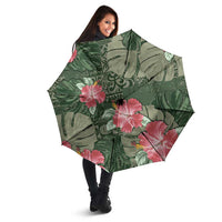 Hawaii Umbrella Green Polynesian Monstera Patterns DT05 - Polynesian Pride
