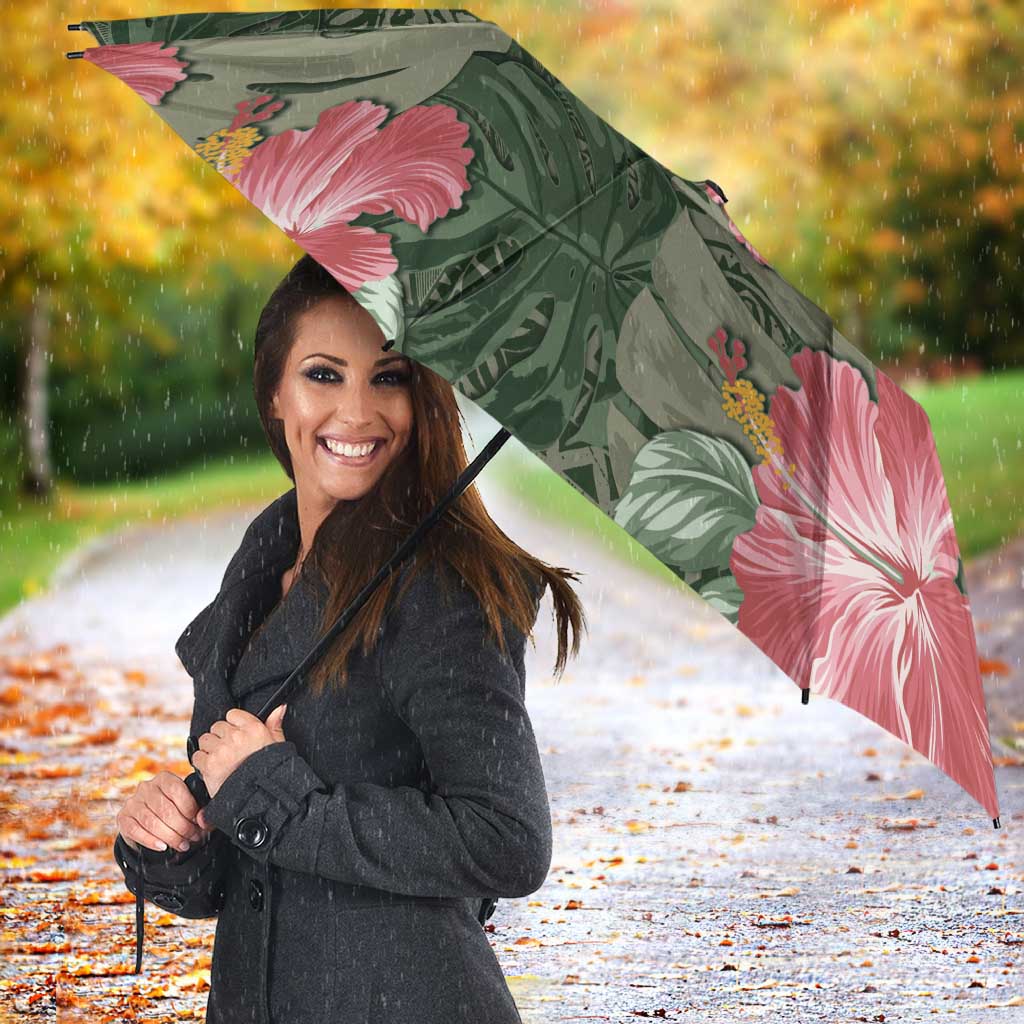 Hawaii Umbrella Green Polynesian Monstera Patterns DT05 - Polynesian Pride