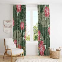 Hawaii Window Curtain Green Polynesian Monstera Patterns DT05 - Polynesian Pride