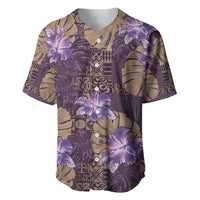 Hawaii Baseball Jersey Purple Polynesian Monstera Patterns DT05 Purple - Polynesian Pride