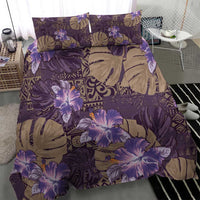 Hawaii Bedding Set Purple Polynesian Monstera Patterns DT05 - Polynesian Pride