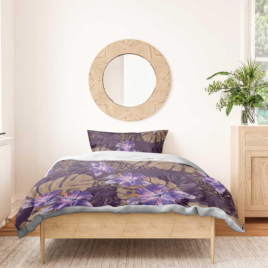 Hawaii Bedding Set Purple Polynesian Monstera Patterns DT05 - Polynesian Pride