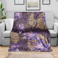 Hawaii Blanket Purple Polynesian Monstera Patterns DT05 - Polynesian Pride
