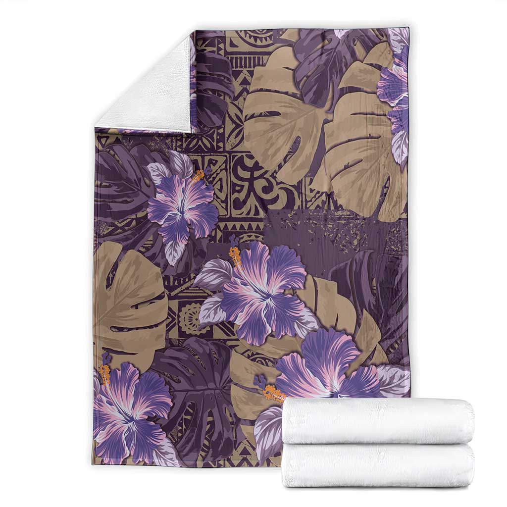 Hawaii Blanket Purple Polynesian Monstera Patterns DT05 - Polynesian Pride