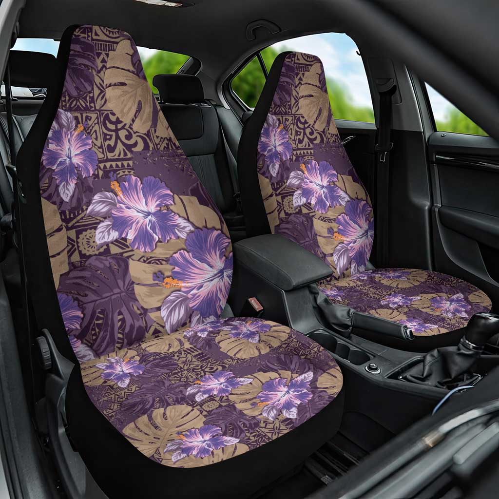 Hawaii Car Seat Cover Purple Polynesian Monstera Patterns DT05 One Size Purple - Polynesian Pride