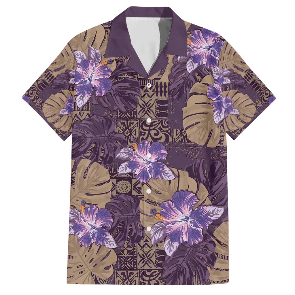 Hawaii Hawaiian Shirt Purple Polynesian Monstera Patterns DT05 Purple - Polynesian Pride