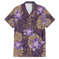 Hawaii Hawaiian Shirt Purple Polynesian Monstera Patterns DT05 Purple - Polynesian Pride